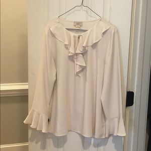 Loft Ivory Colored Long Sleeve Blouse